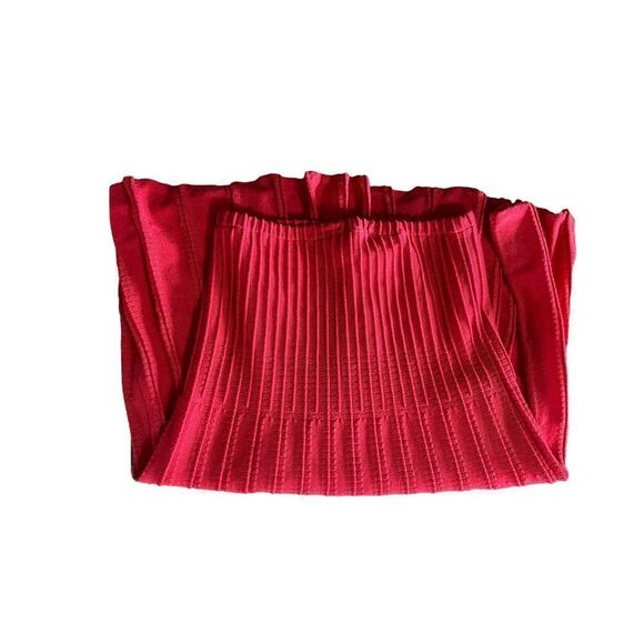 Red Stizzoli Pleated Pointelle Skirt Italy - Picture 3 of 12